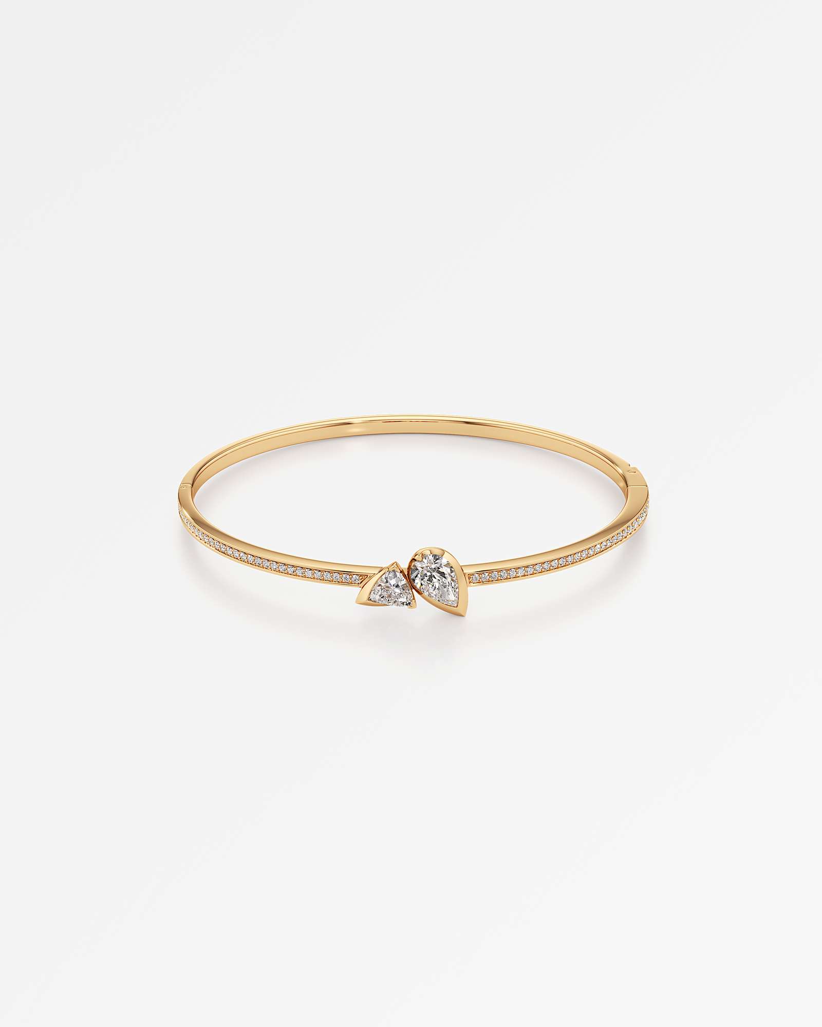 Pinnacle Leveré Diamond Bangle, In 14K Yellow Gold (1.65 ctw)