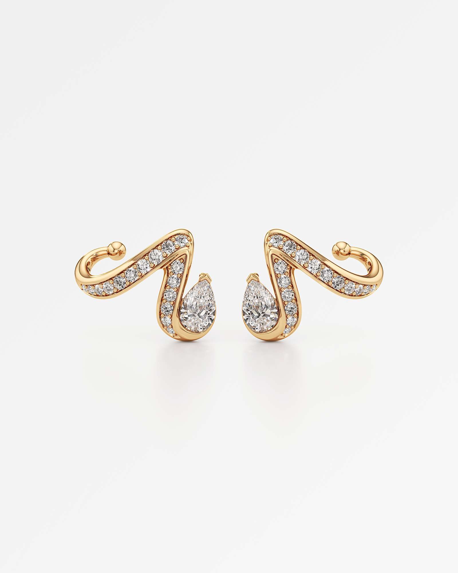 Tendril Diamond Earrings