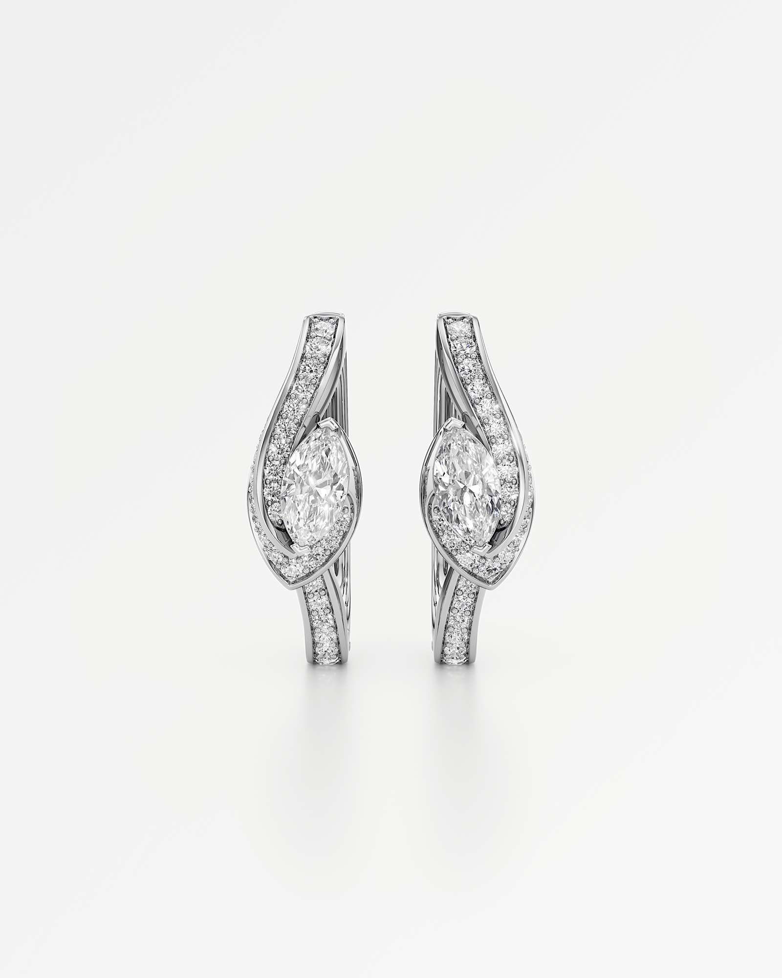Whirlwind Diamond Hoop Earrings