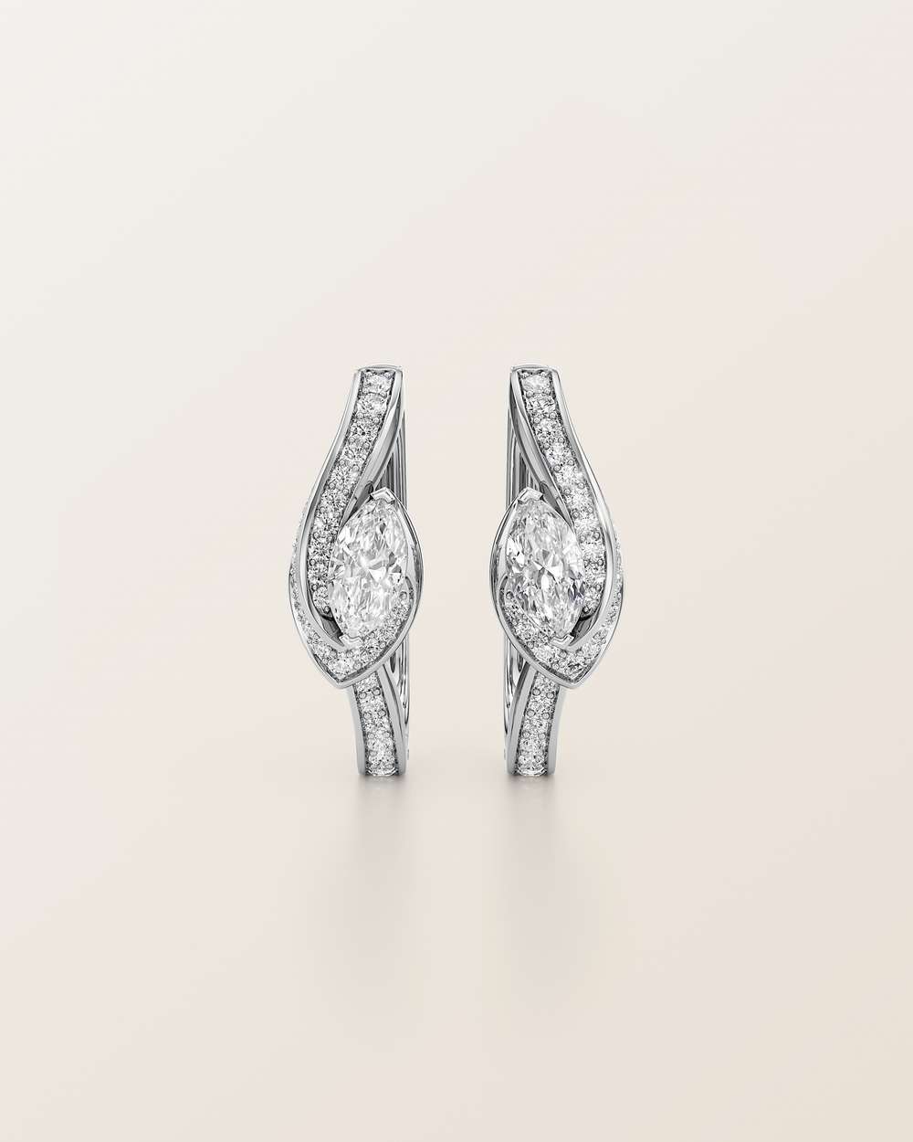 Whirlwind Diamond Hoop Earrings