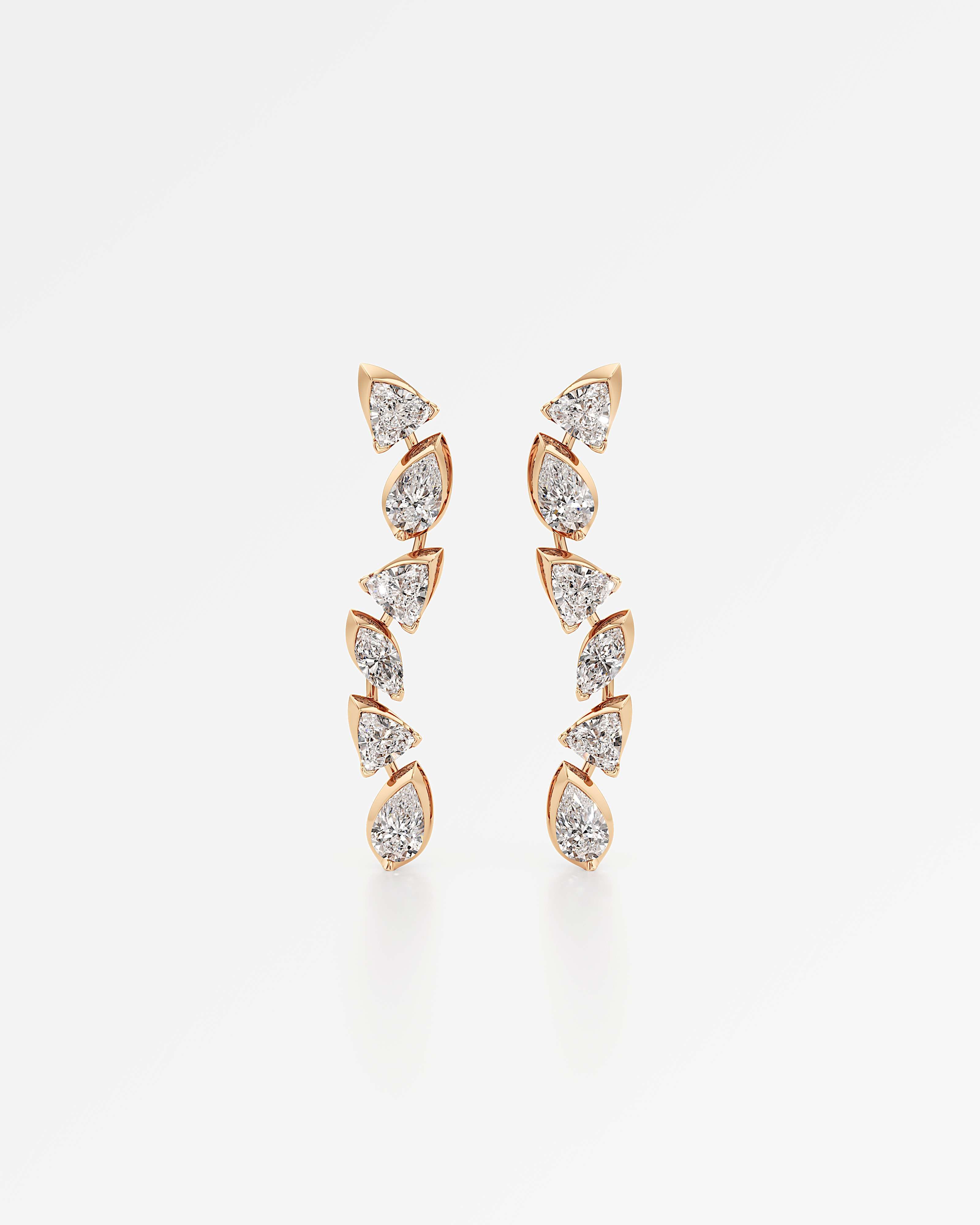 Pinnacle Vettaire Diamond Earrings, In 14K Rose Gold (2.22 ctw)
