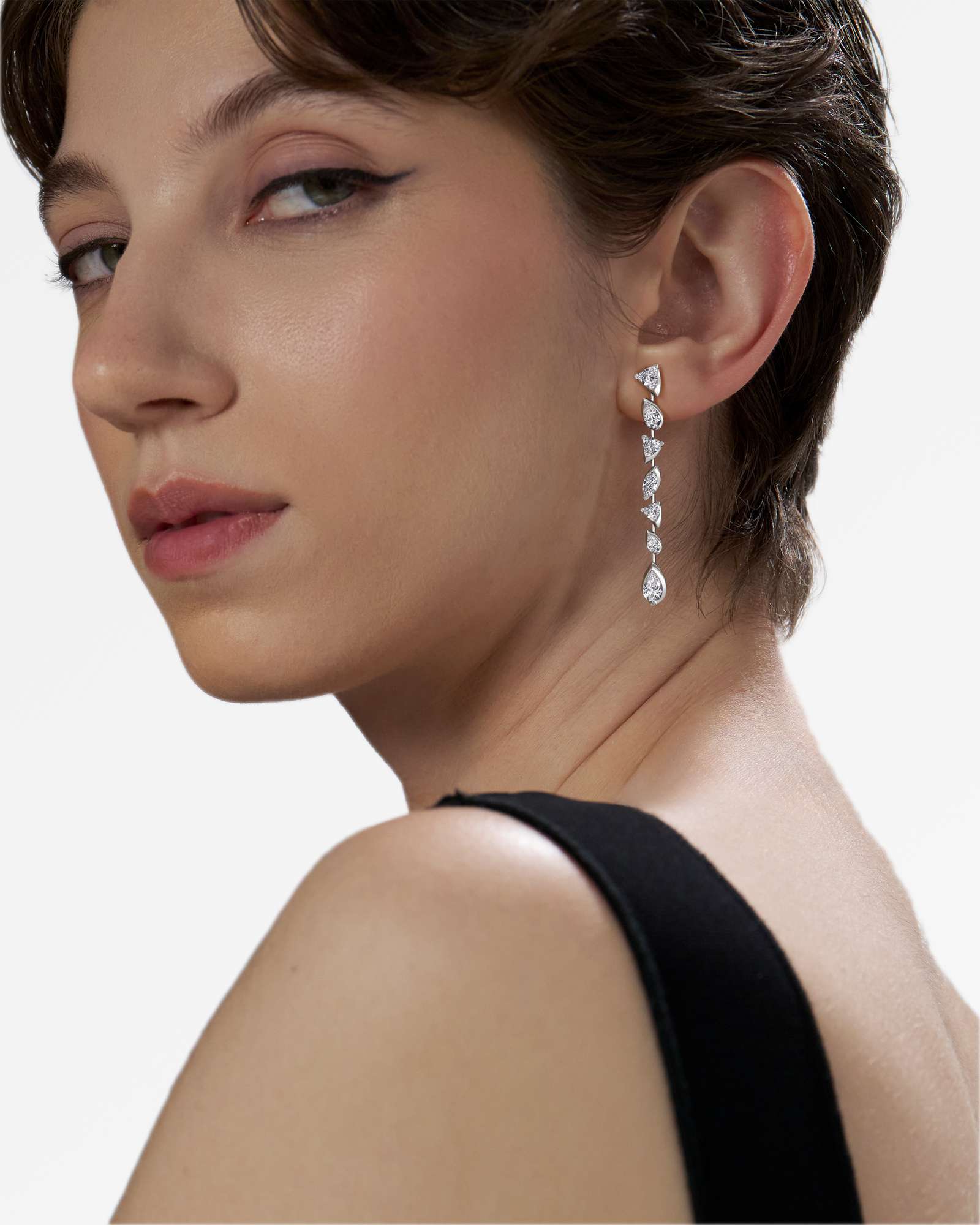 Pinnacle Araté Diamond Earrings, In 14K White Gold (3.95 ctw)