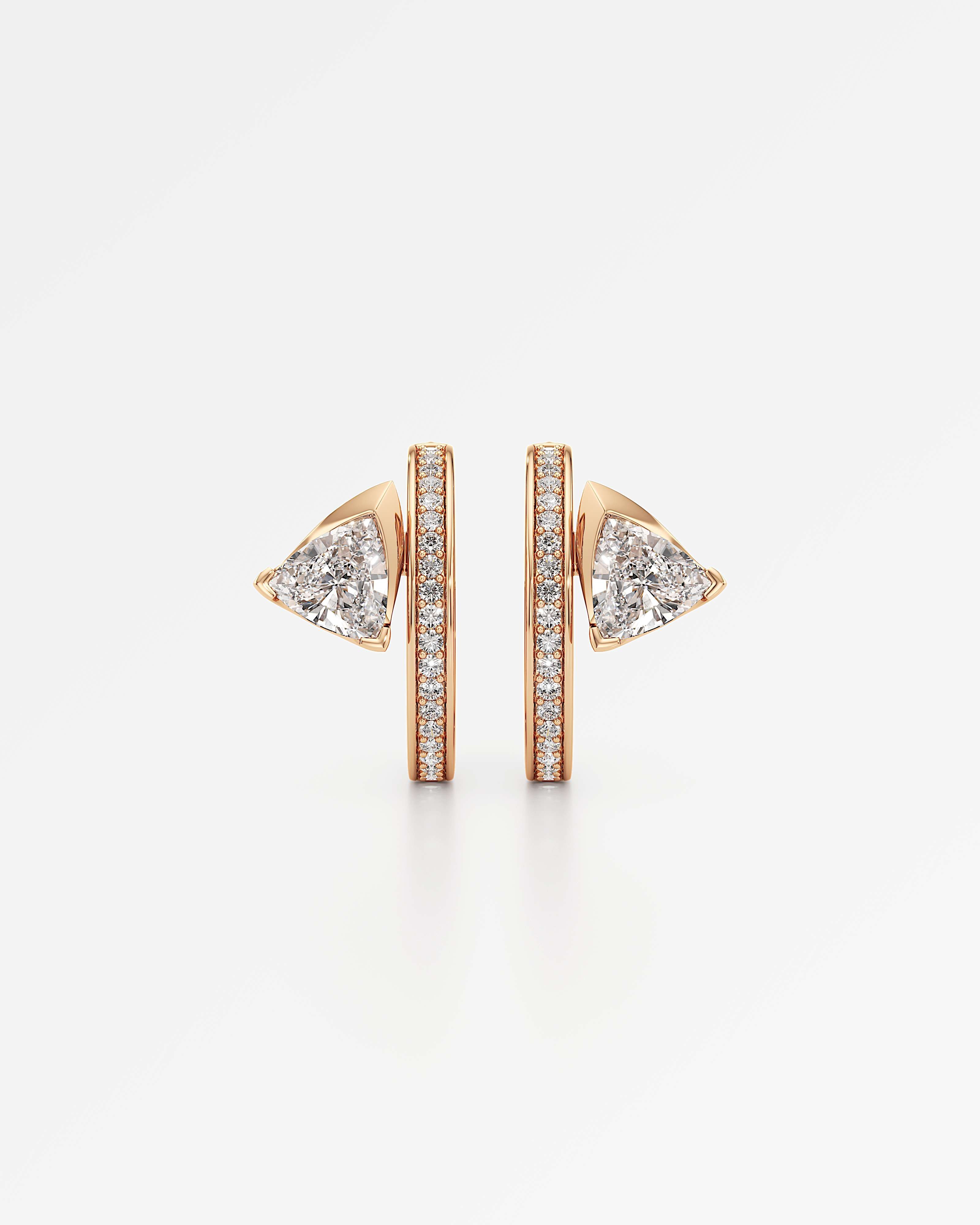 Pinnacle Ridelle Diamond Hoop Earrings, In 14K Rose Gold (1.20 ctw)
