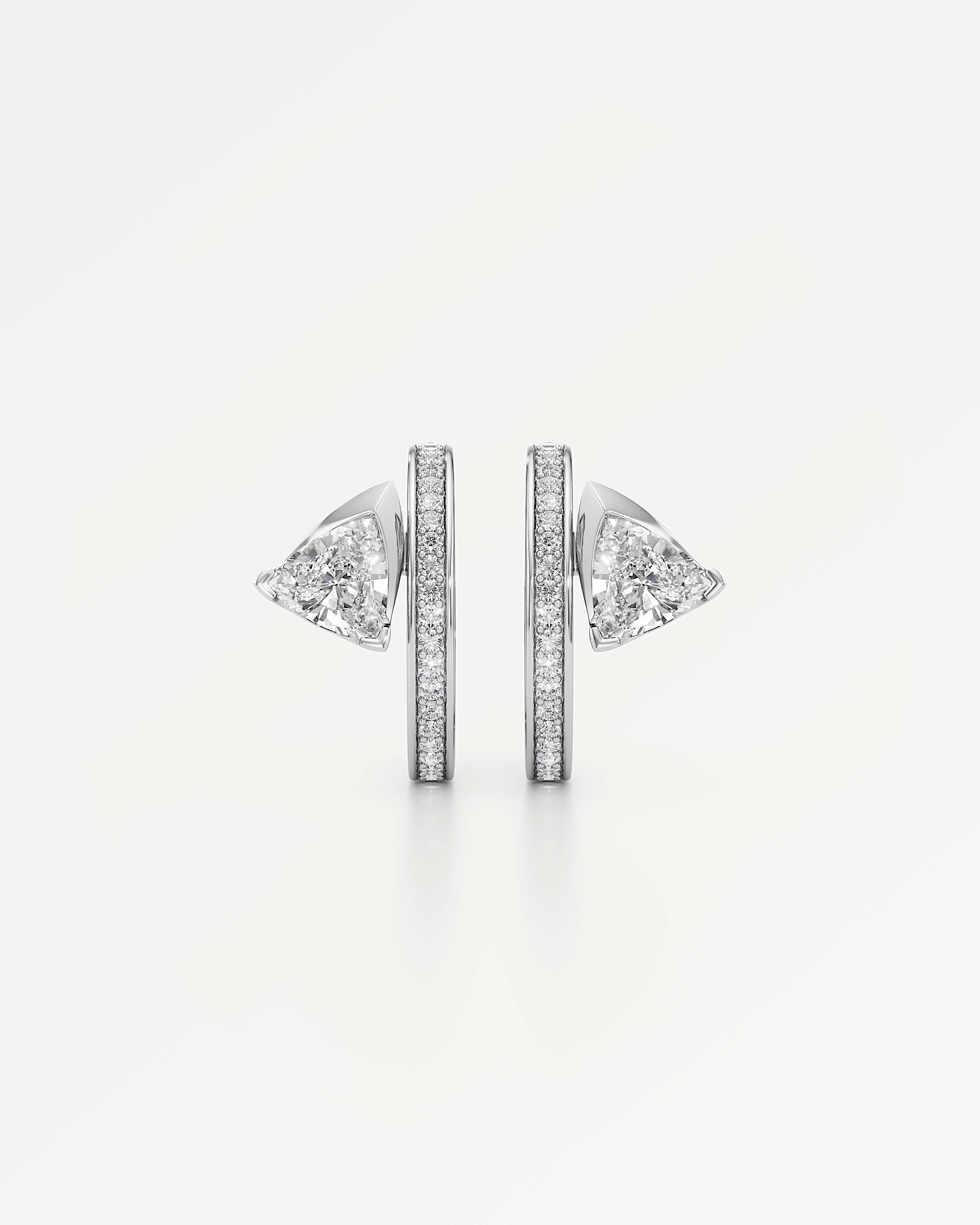 Pinnacle Ridelle Diamond Hoop Earrings, In 14K White Gold (1.20 ctw)