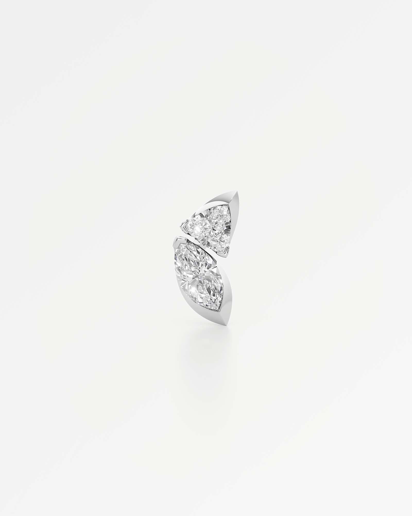 Pinnacle Levé Diamond Stud Earrings, In 14K White Gold (1.80 ctw)