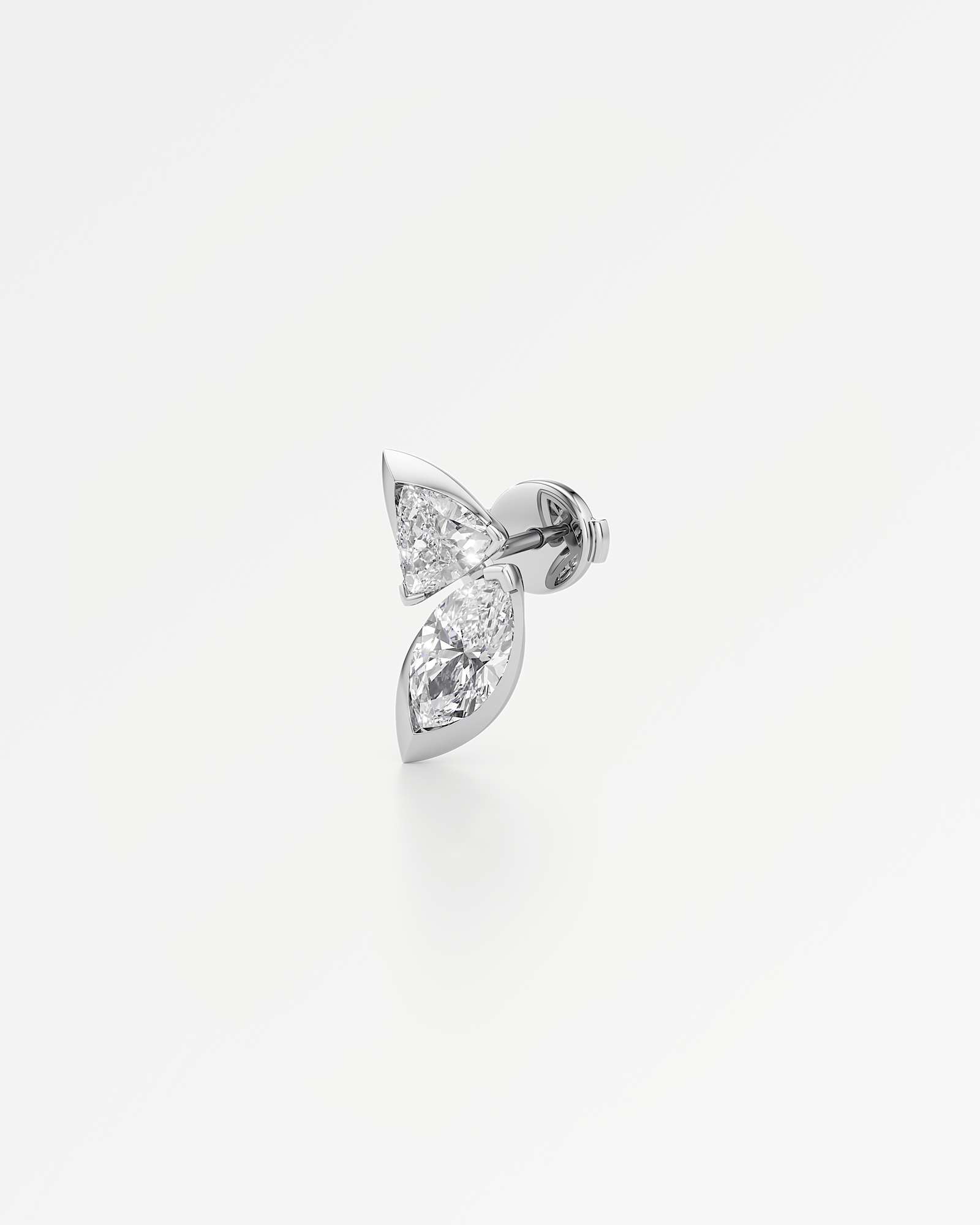 Pinnacle Levé Diamond Stud Earrings, In 14K White Gold (1.80 ctw)
