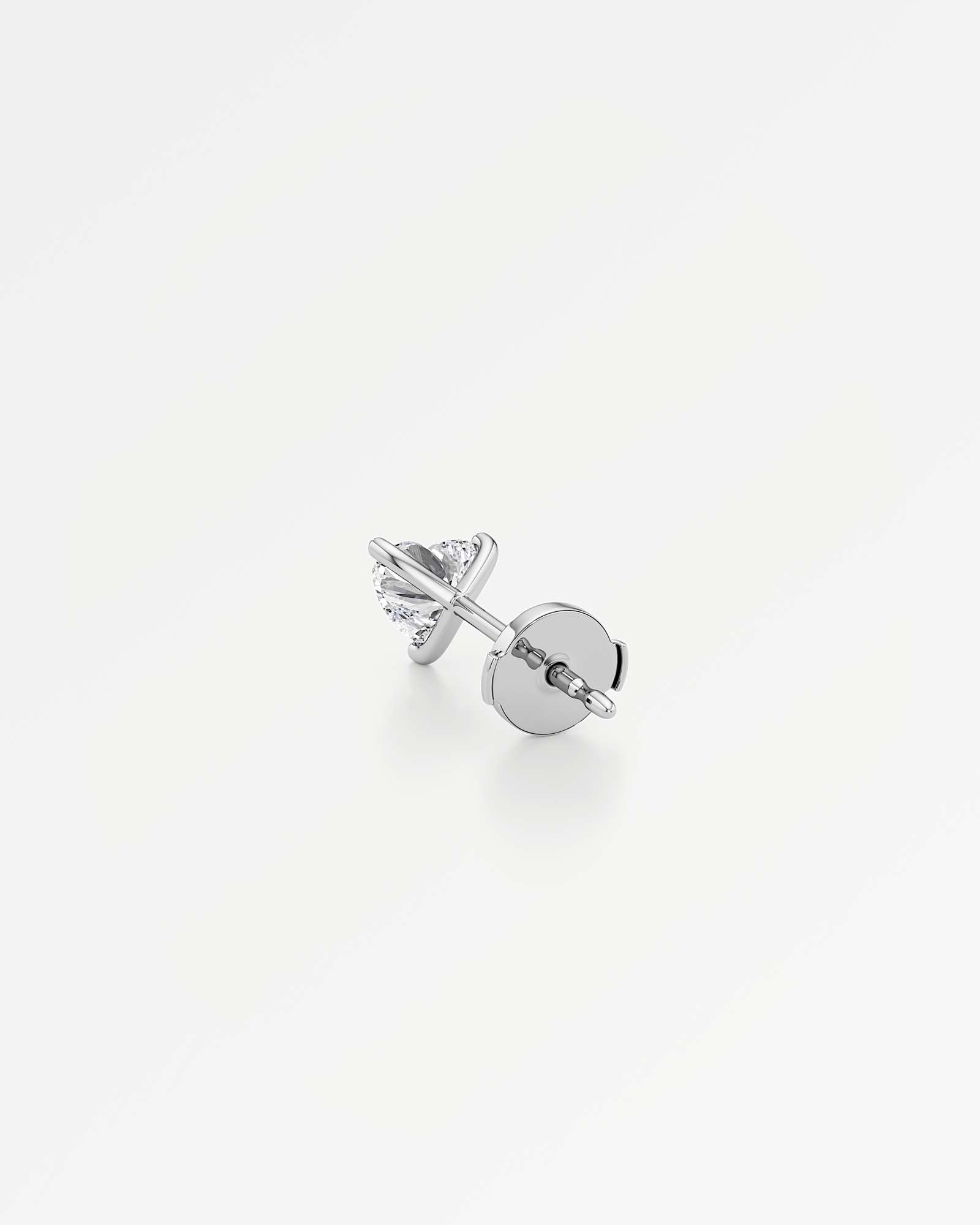 Verve Juliette Diamond Stud Earrings, With 0.50 ct Heart Cut in 14K White Gold (1.00 ctw)