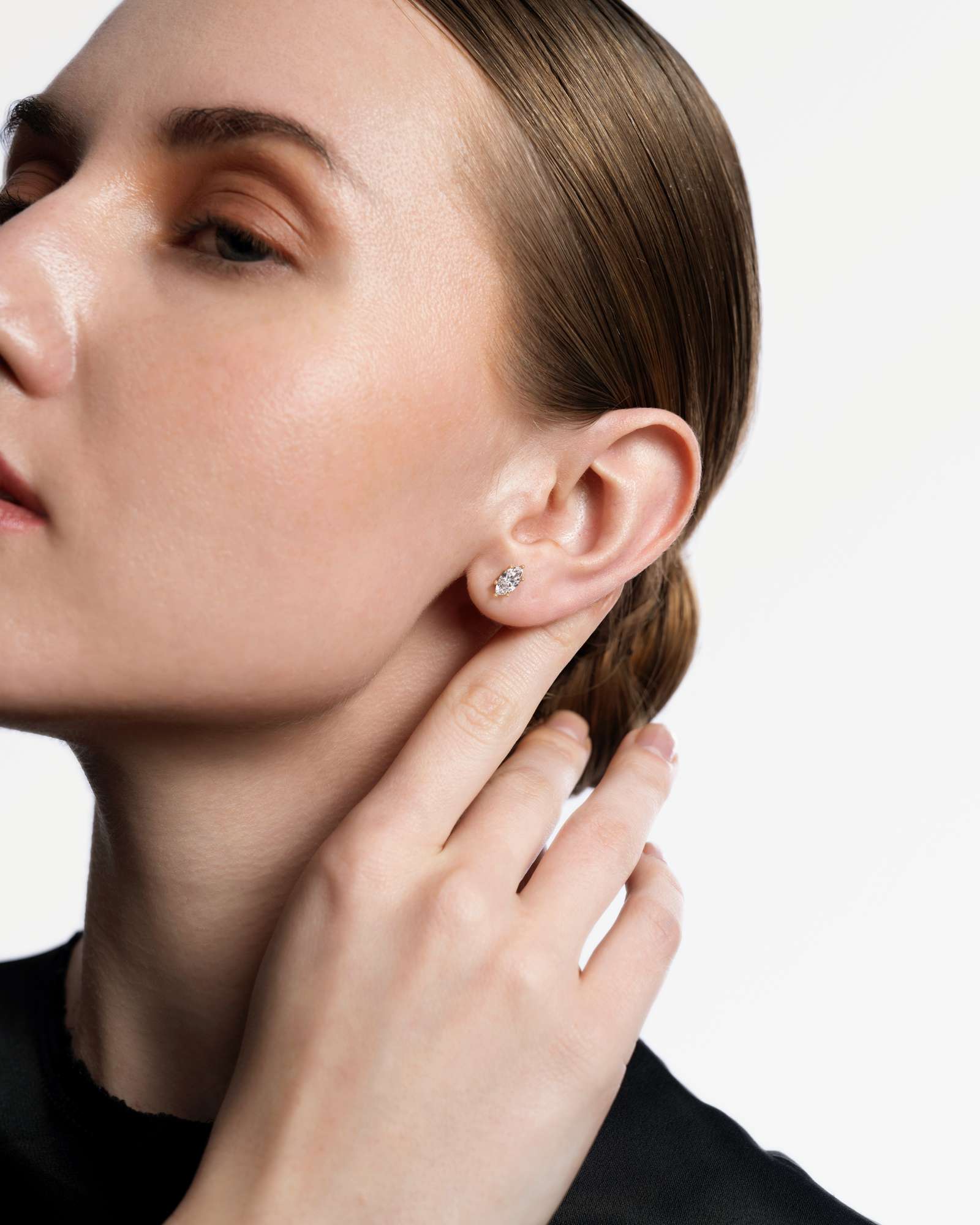 Verve Juliette Diamond Stud Earrings, With 0.50 ct Marquise Cut in 14K Yellow Gold (1.00 ctw)