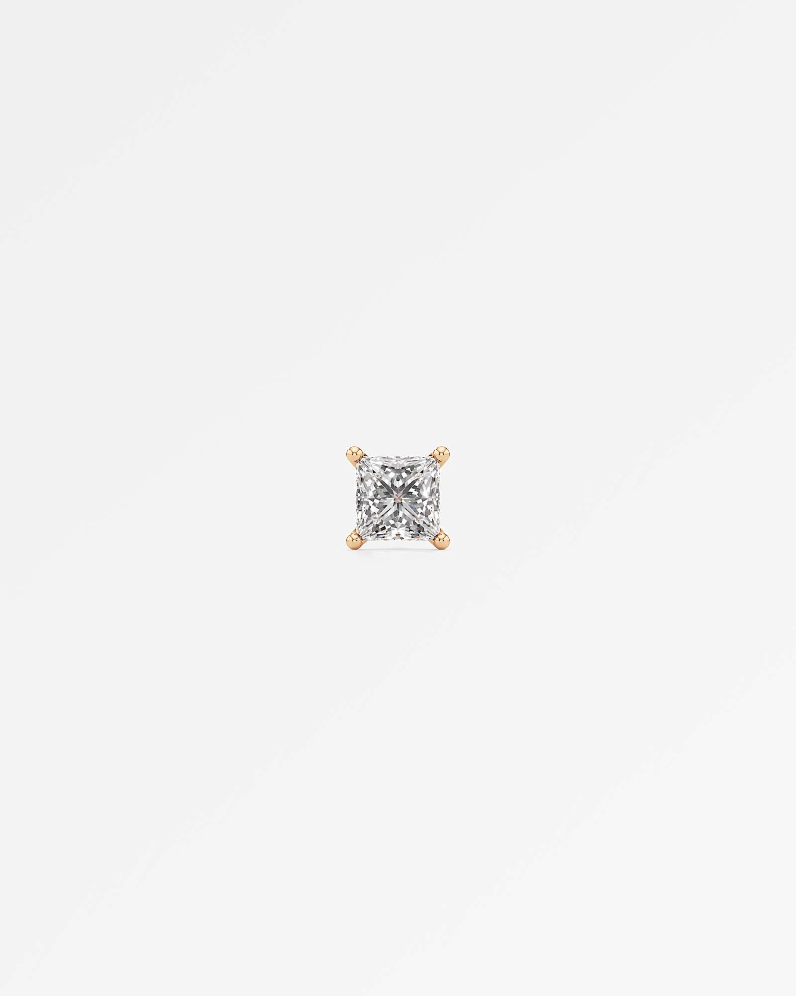 Verve Juliette Diamond Stud Earrings, With 0.50 ct Princess Cut in 14K Rose Gold (1.00 ctw)