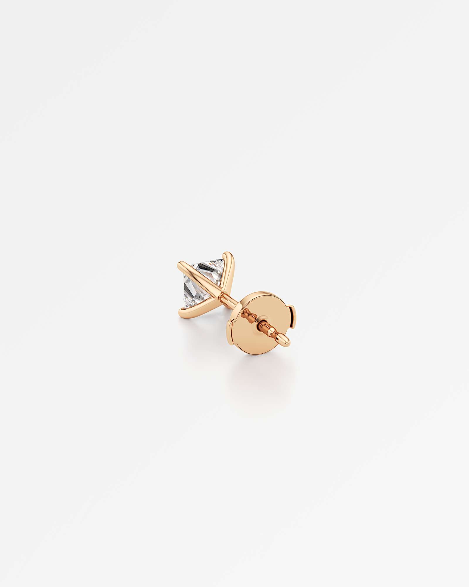 Verve Juliette Diamond Stud Earrings, With 0.50 ct Princess Cut in 14K Rose Gold (1.00 ctw)