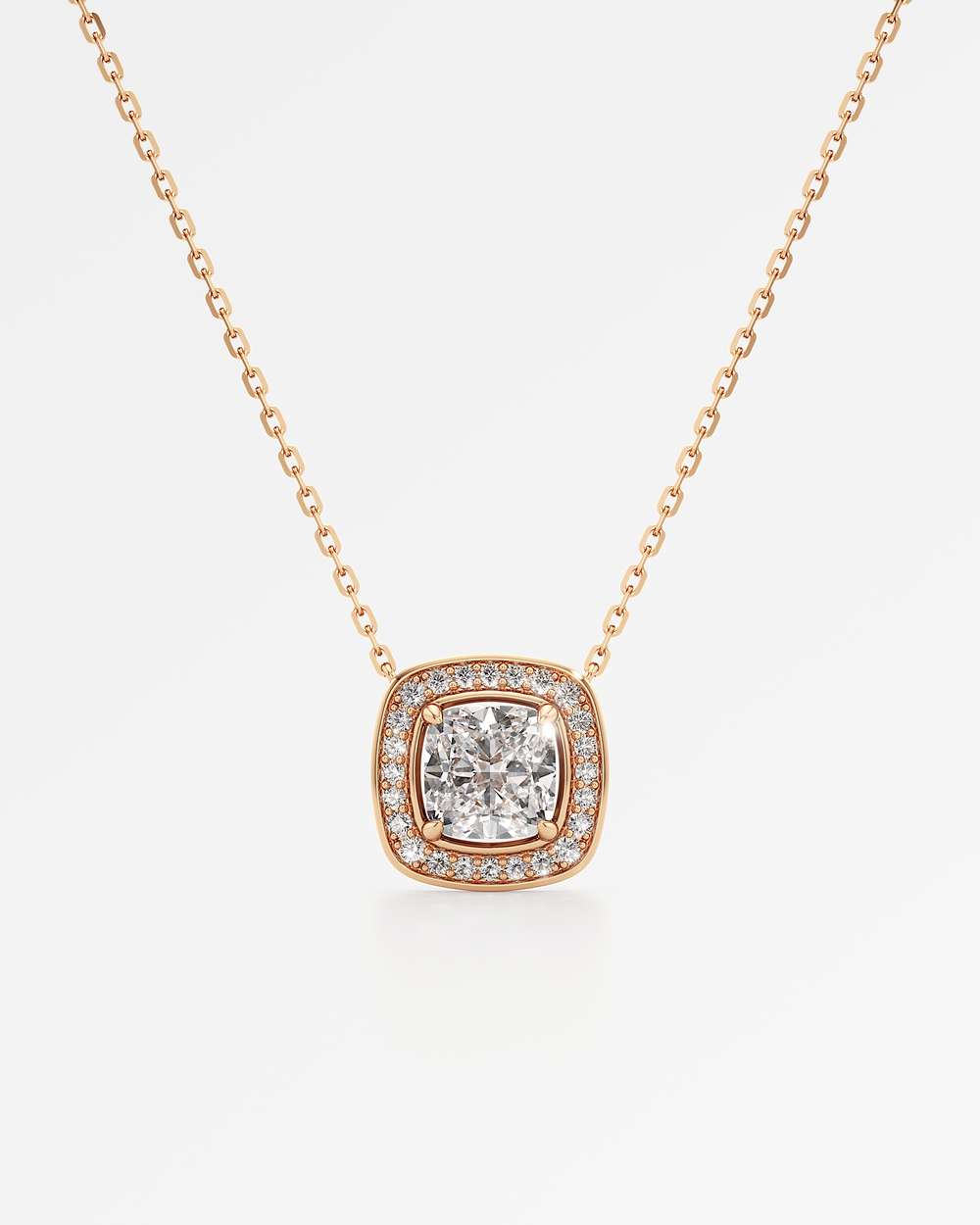 Celeste Diamond Halo Necklace
