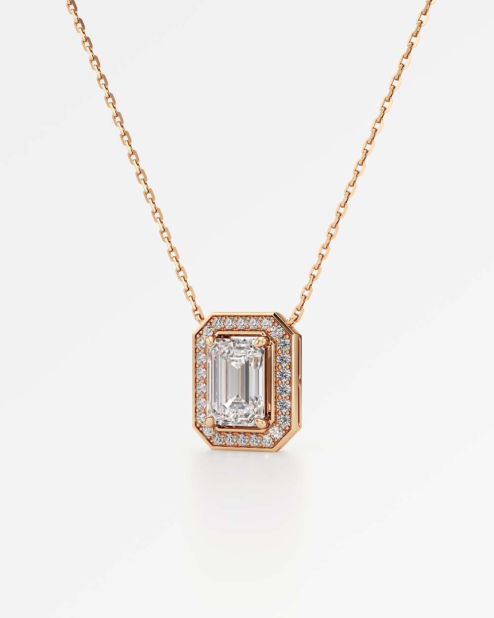 Celeste Diamond Halo Necklace
