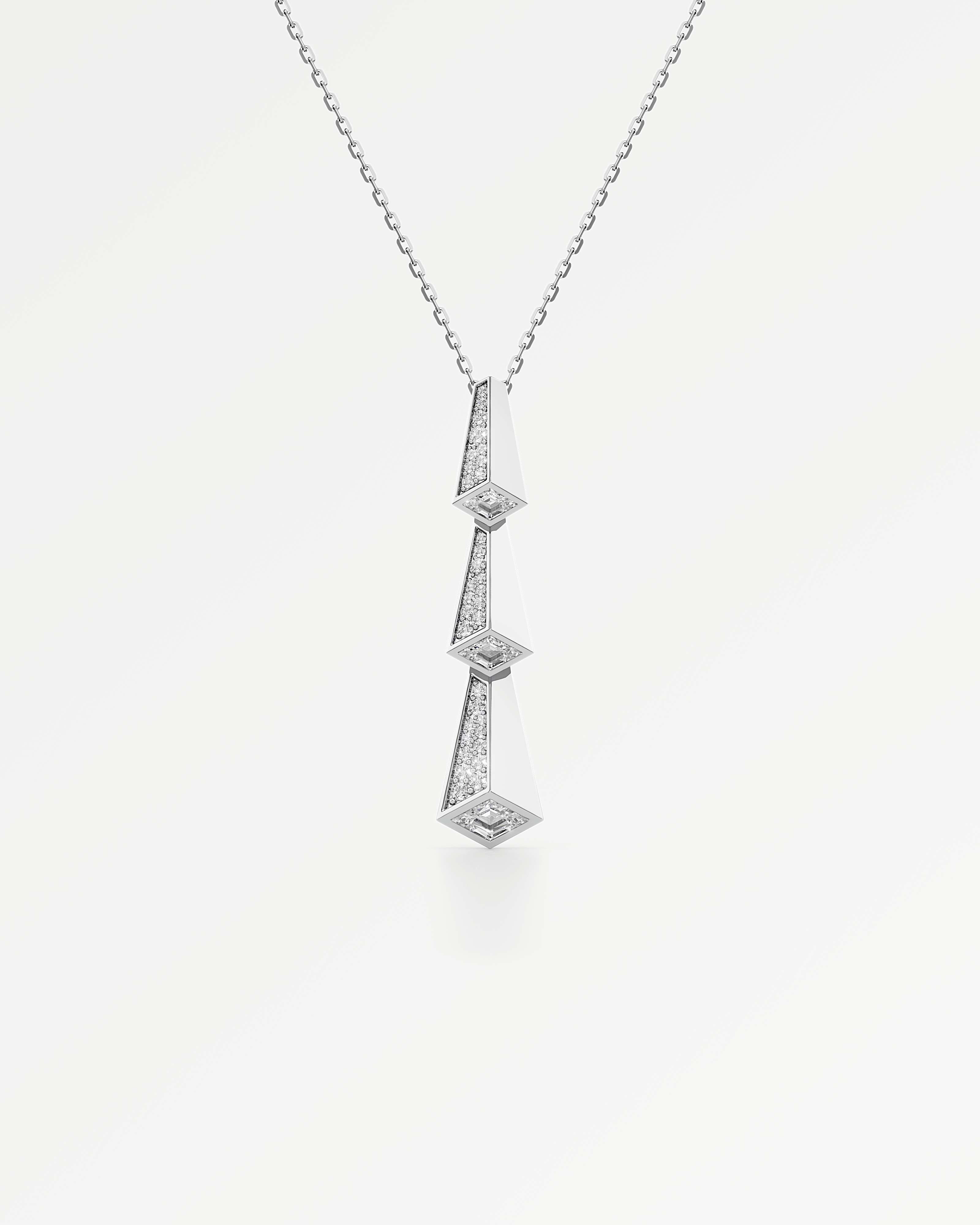 AM To Beyond Trelis Pavé Diamond Pendant, in 14K White Gold (0.90 ctw)