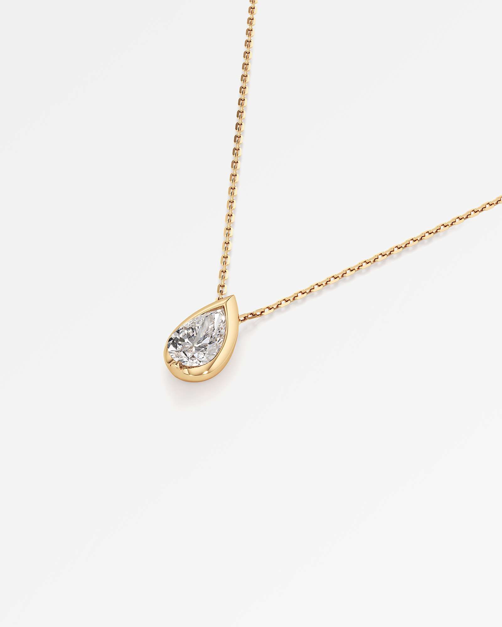 Pinnacle Apice Diamond Pendant, With Pear Cut in 14K Yellow Gold (1.00 ctw)