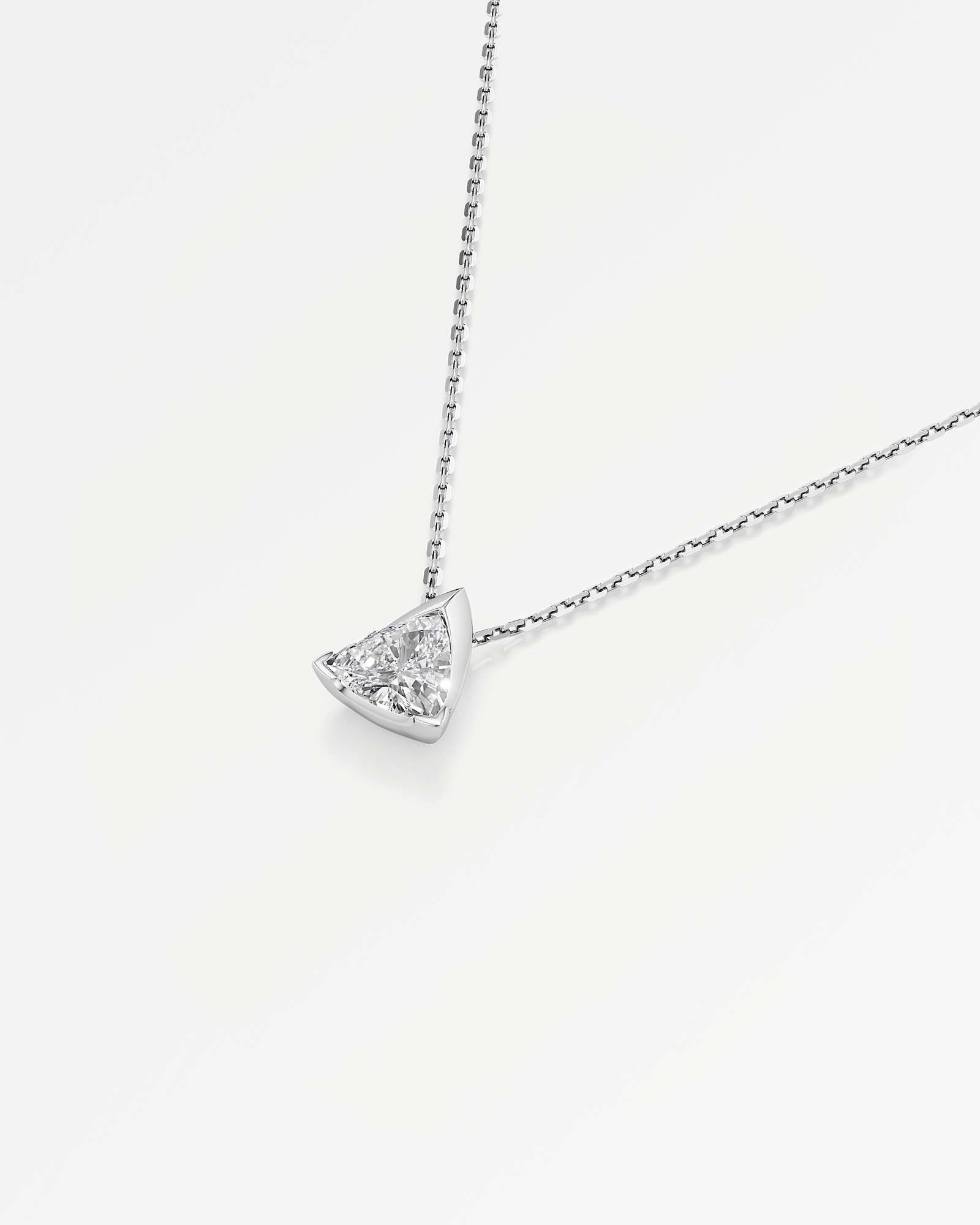 Pinnacle Apitris Diamond Pendant, With Trillion Cut in 14K White Gold (1.00 ctw)