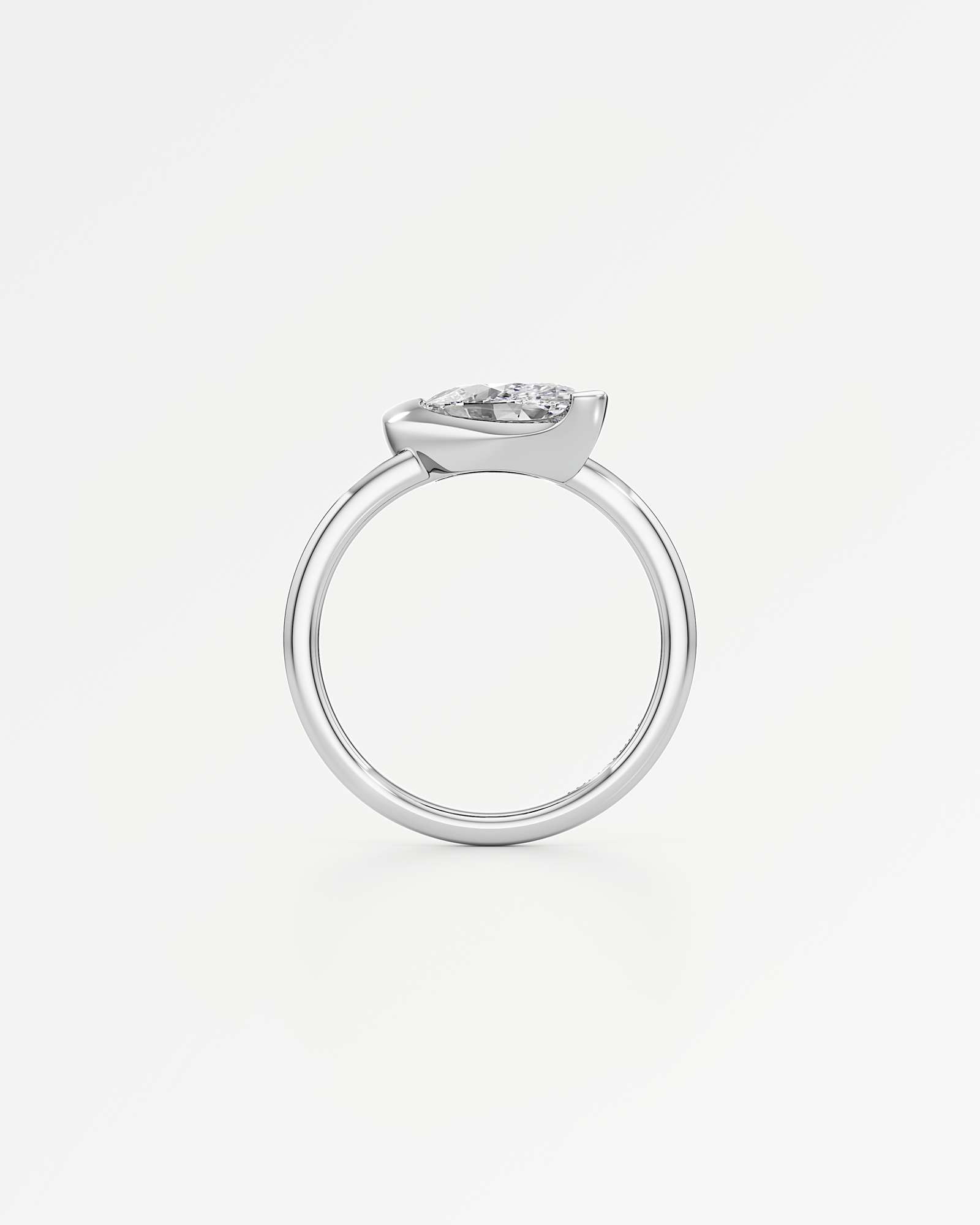 Pinnacle Apixa Diamond Ring, With Marquise Cut in 14K White Gold (1.50 ctw)