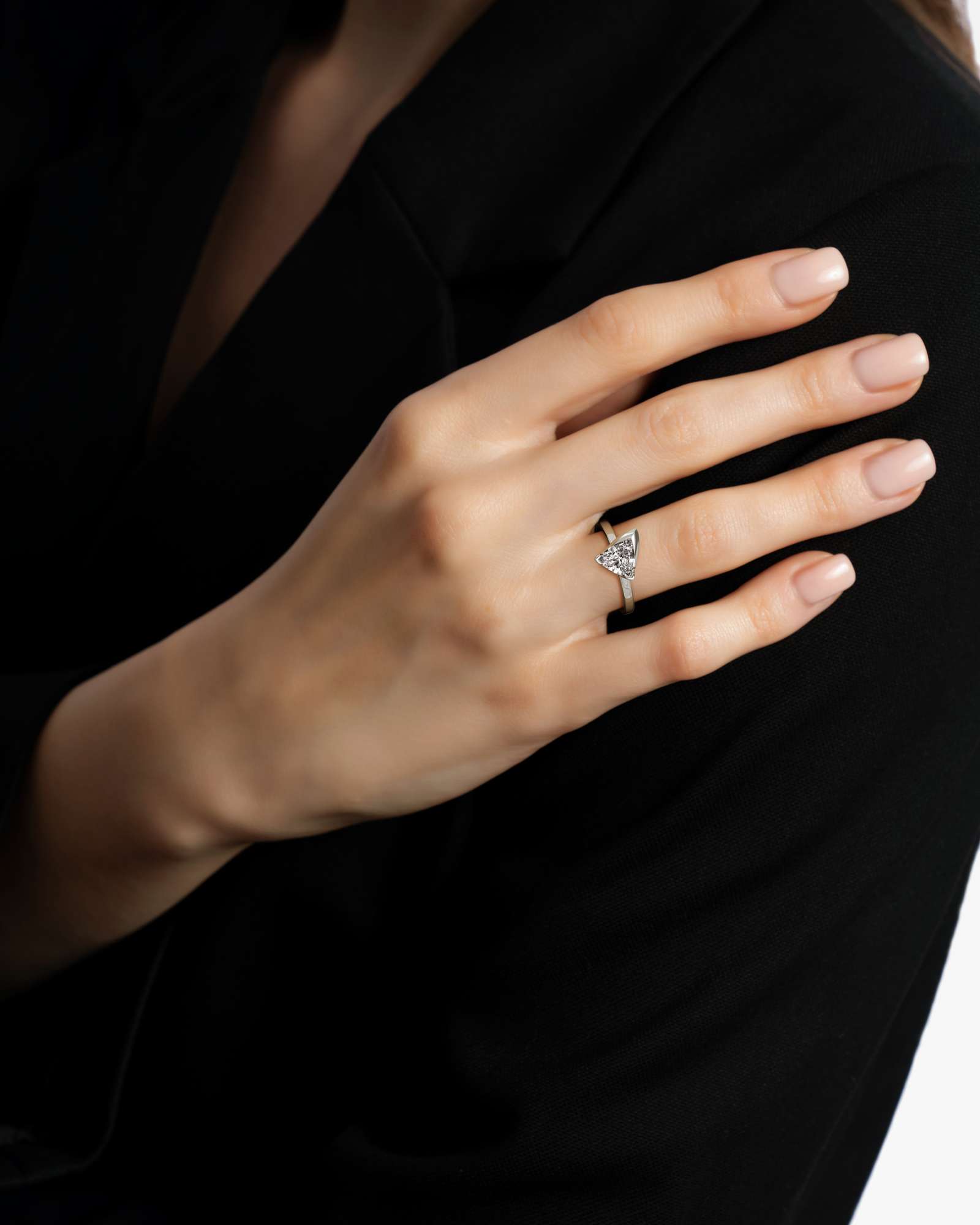 Pinnacle Apitris Diamond Ring, With Trillion Cut in 14K White Gold (1.50 ctw)