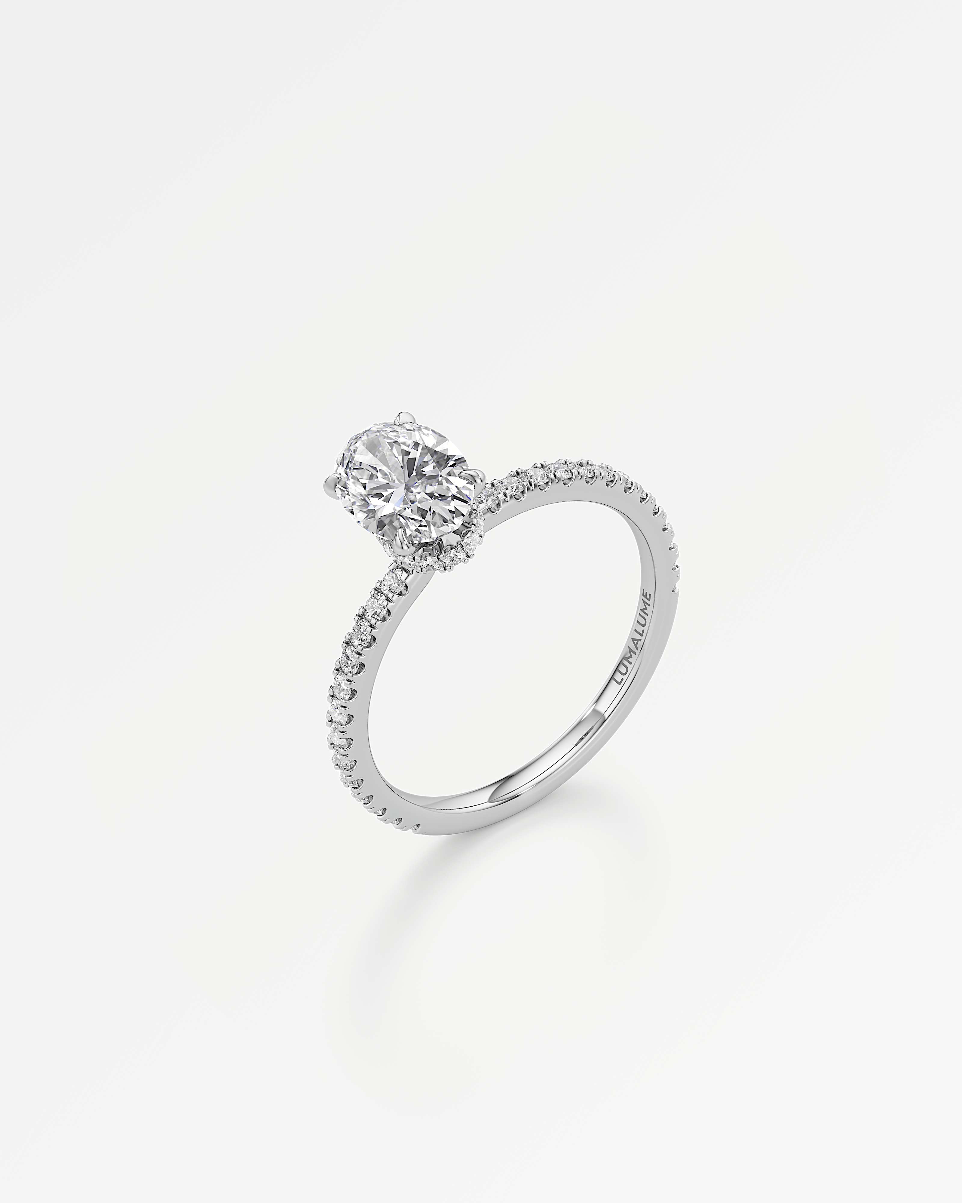 Verve Evelyn Diamond Engagement Ring, With 1.00 ct Oval Cut in 14K White Gold (1.33 ctw)