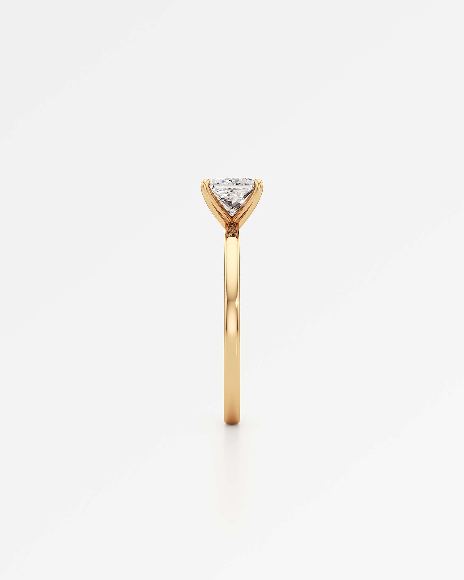 Verve Elsa Solitaire Diamond Engagement Ring, With 1.00 ct Princess Cut in 14K Yellow Gold (1.00 ctw)