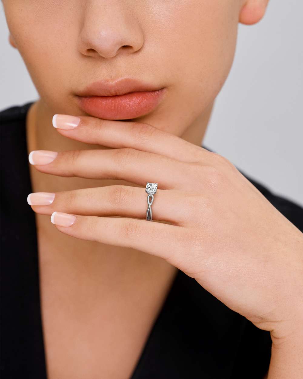 Amelia Hidden Halo Diamond Engagement Ring