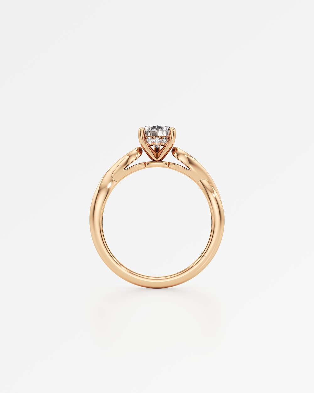 Amelia Hidden Halo Diamond Engagement Ring