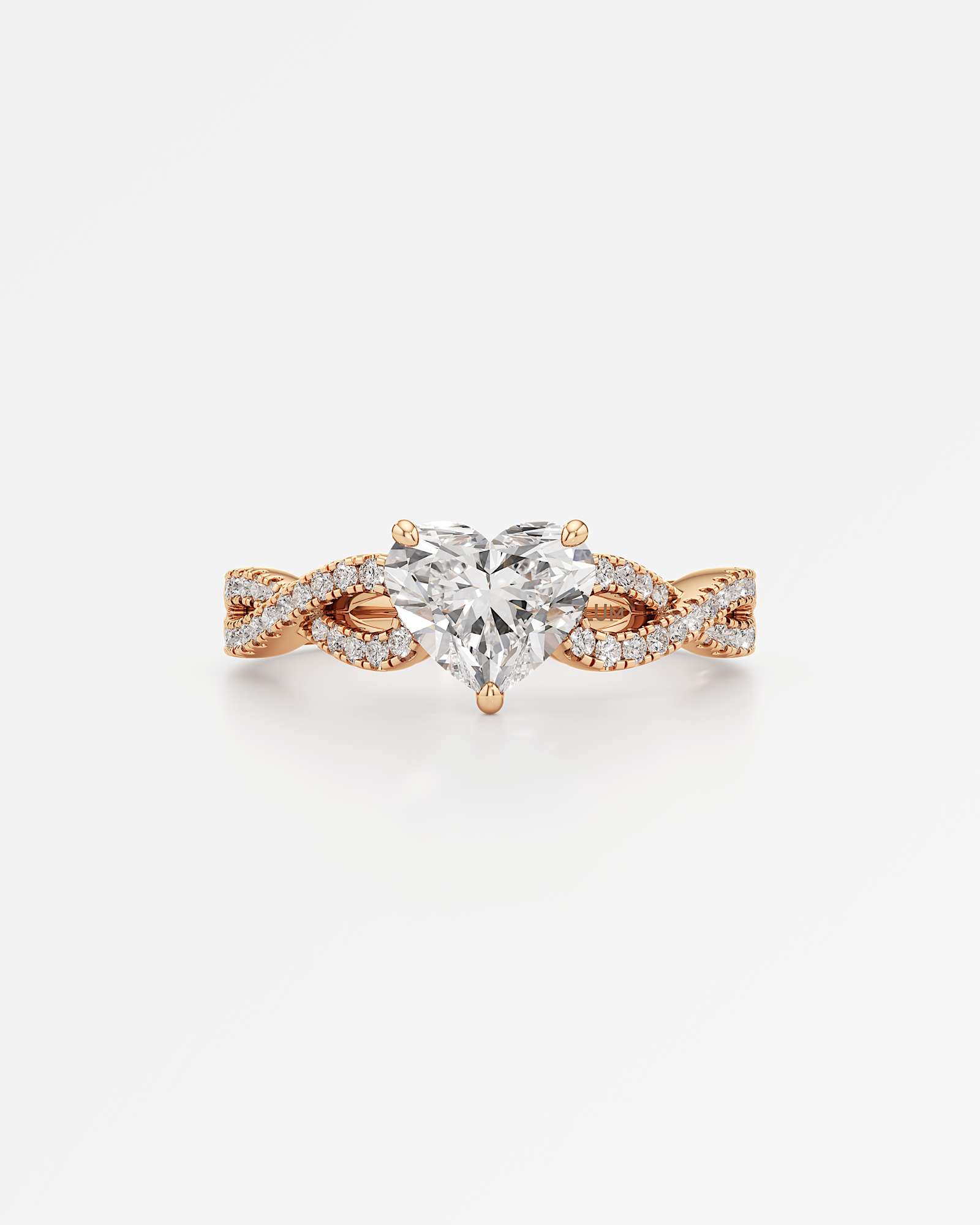 Verve Alessia Solitaire Diamond Engagement Ring, With 1.00 ct Heart Cut in 14K Rose Gold (1.25 ctw)