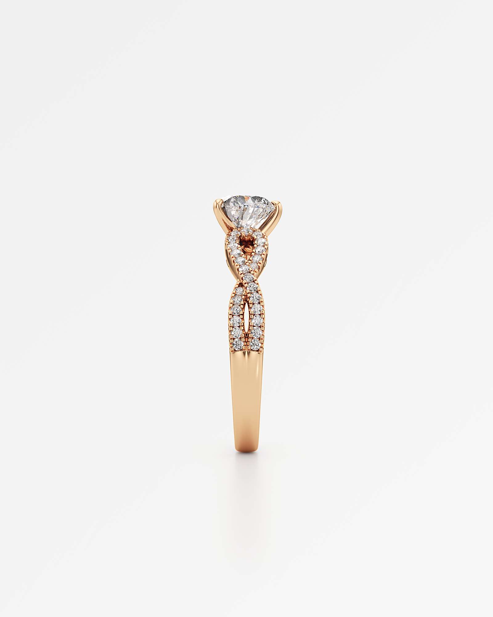 Verve Alessia Solitaire Diamond Engagement Ring, With 1.00 ct Heart Cut in 14K Rose Gold (1.25 ctw)