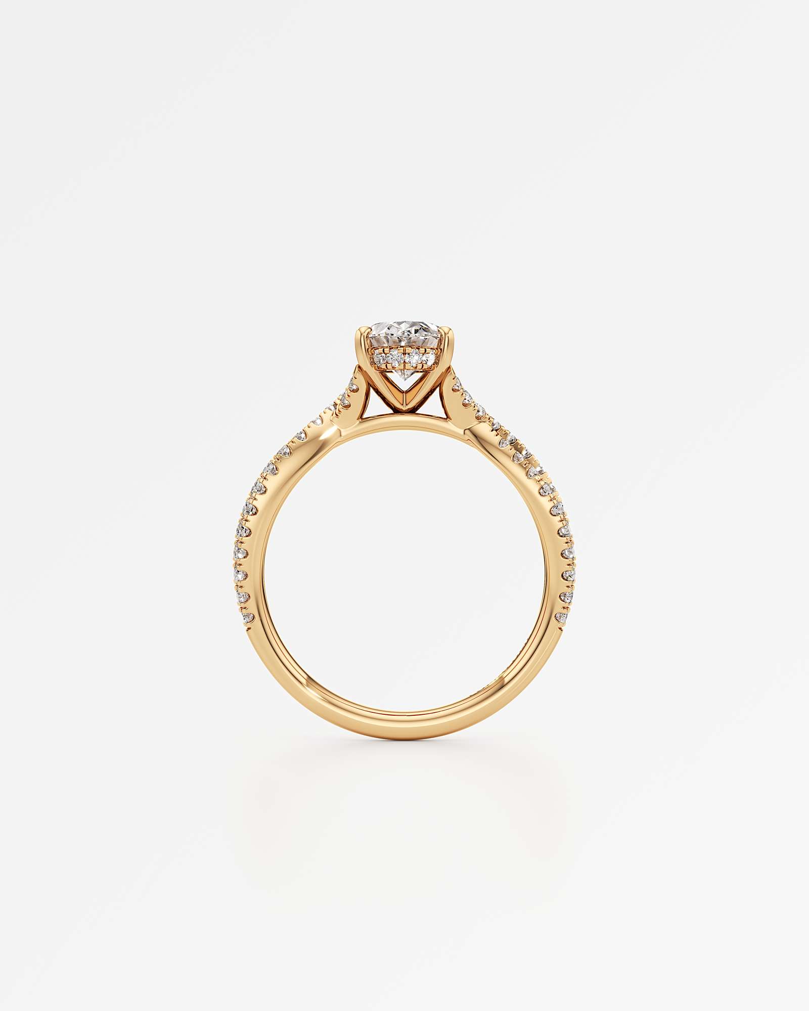Verve Arabella Hidden Halo Diamond Engagement Ring, With 1.00 ct Oval Cut in 14K Yellow Gold (1.44 ctw)