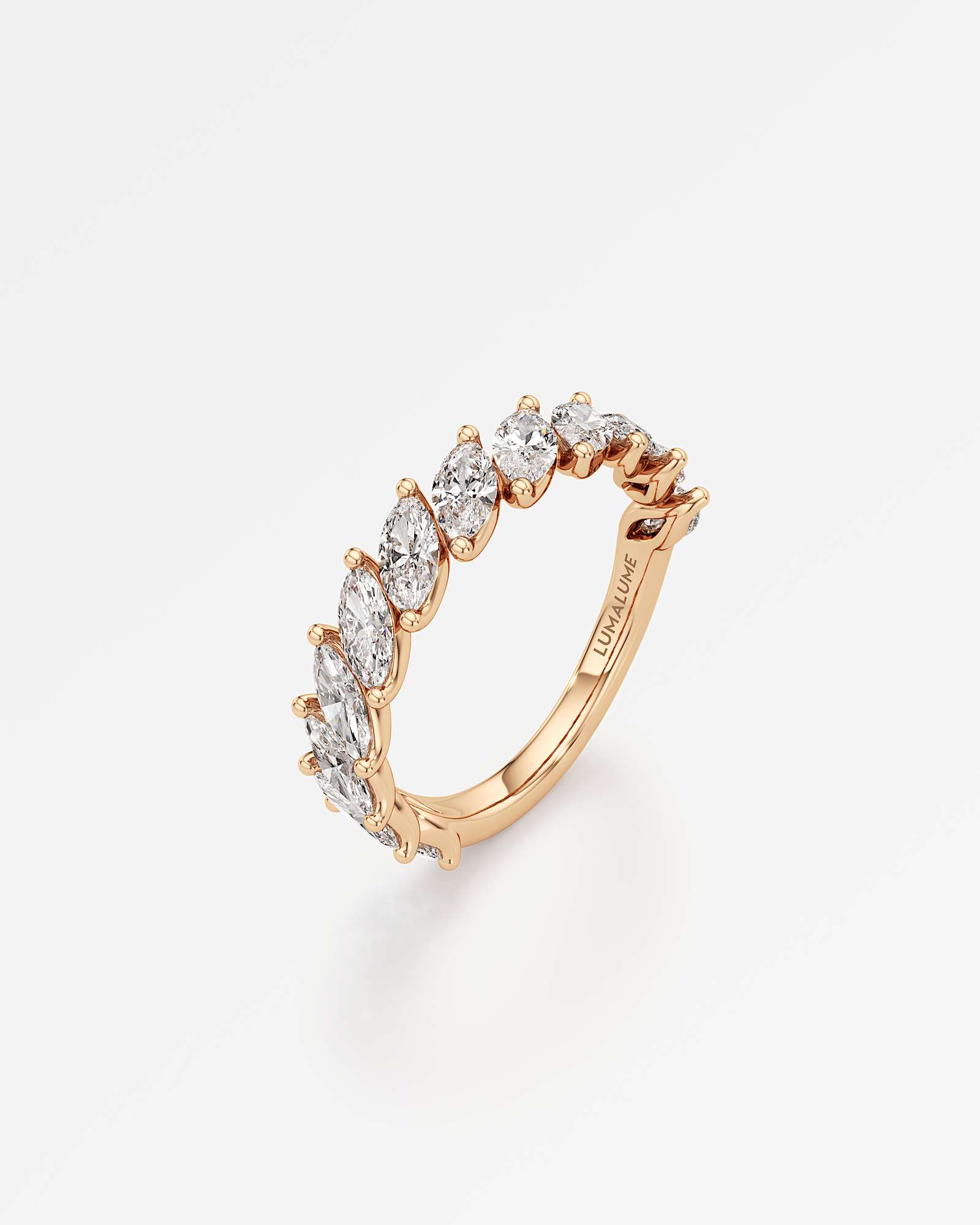 Verve Sola Diamond Wedding Band , In 14K Rose Gold (1.80 ctw)
