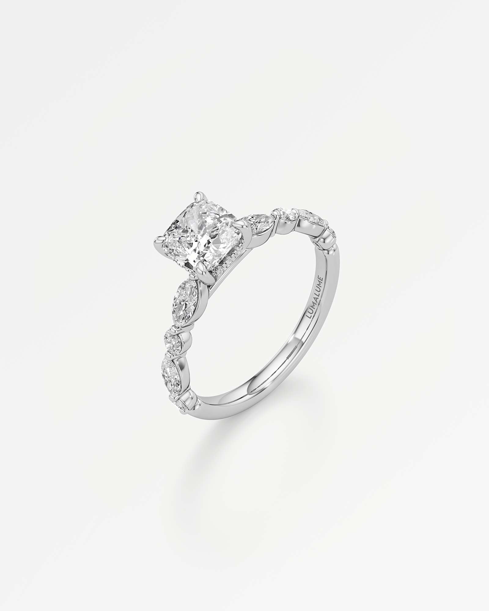 Zolaine Hidden Halo Diamond Engagement Ring